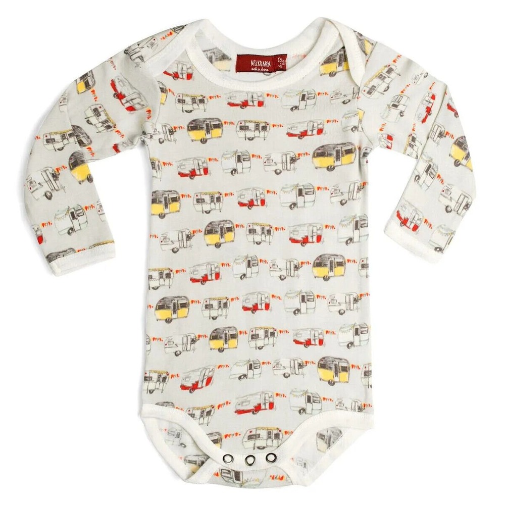 Milkbarn Organic Cotton Long Sleeve One Piece -- Vintage Trailers NWT